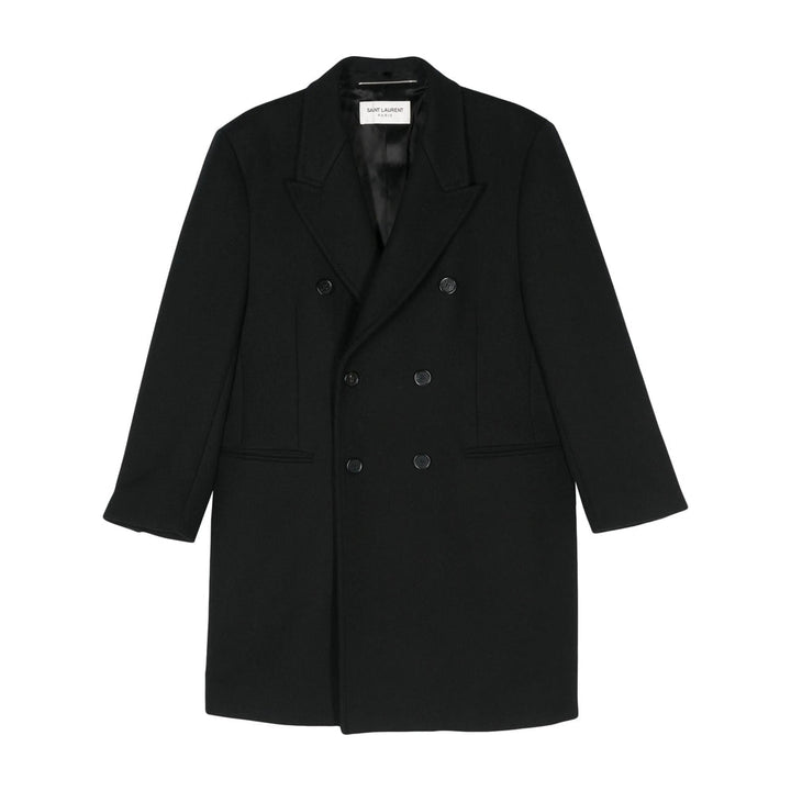 Saint Laurent Black Coats - Double Breasted Coats Men