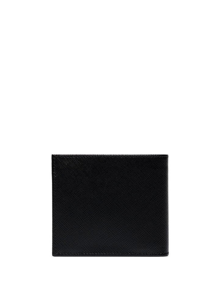 Prada Men Portafoglio Bi-Fold Con Portamonete In Pelle Saffiano