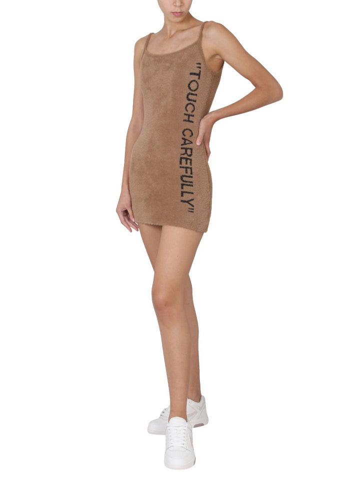 Off-White Women Fuzzy Dress With Logo