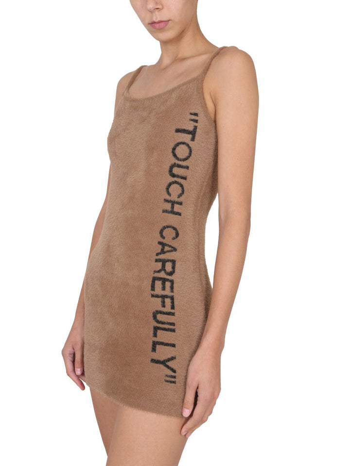 Off-White Women Fuzzy Dress With Logo
