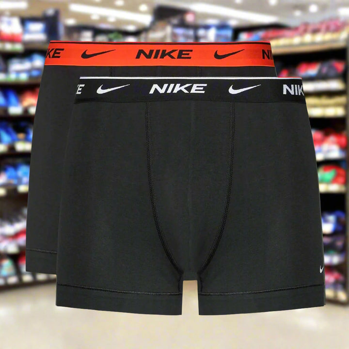Nike men's black polyester logo on waist Boxers