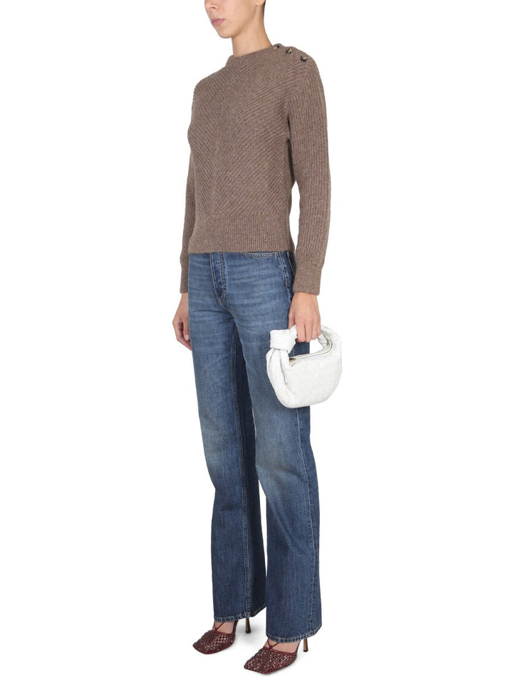 Bottega Veneta Women Alpaca Knit With Chevron Pattern