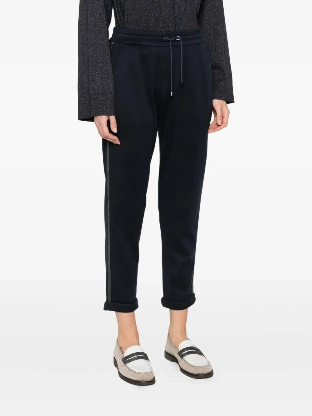 Brunello Cucinelli Women Pants With `Precious` Stripe