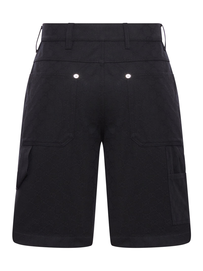 Gucci Men Jacquard Bermuda Shorts With Gg Monogram