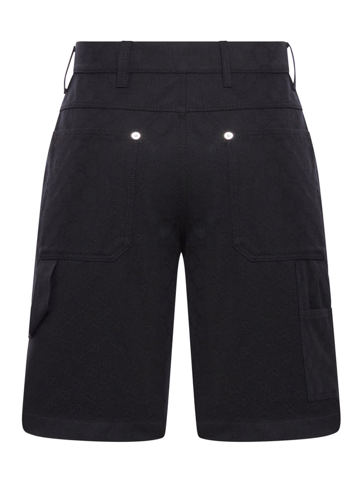 Gucci Men Jacquard Bermuda Shorts With Gg Monogram