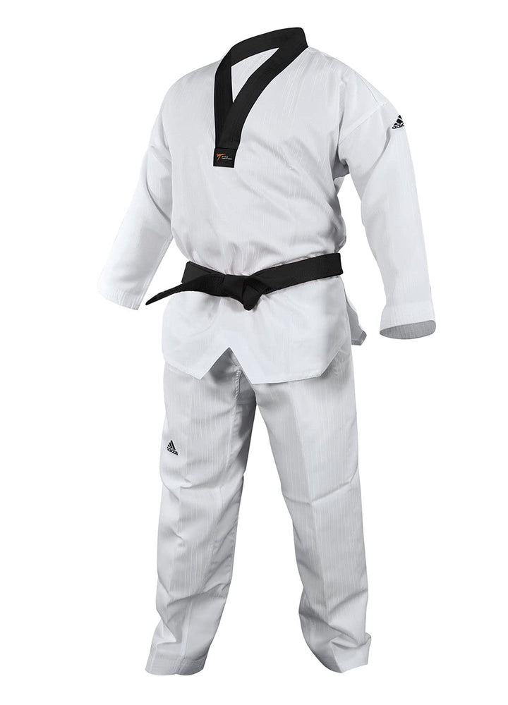 adidas Adi Start II Black V-Neck Black Belt Taekwondo Dobok Uniform - 200