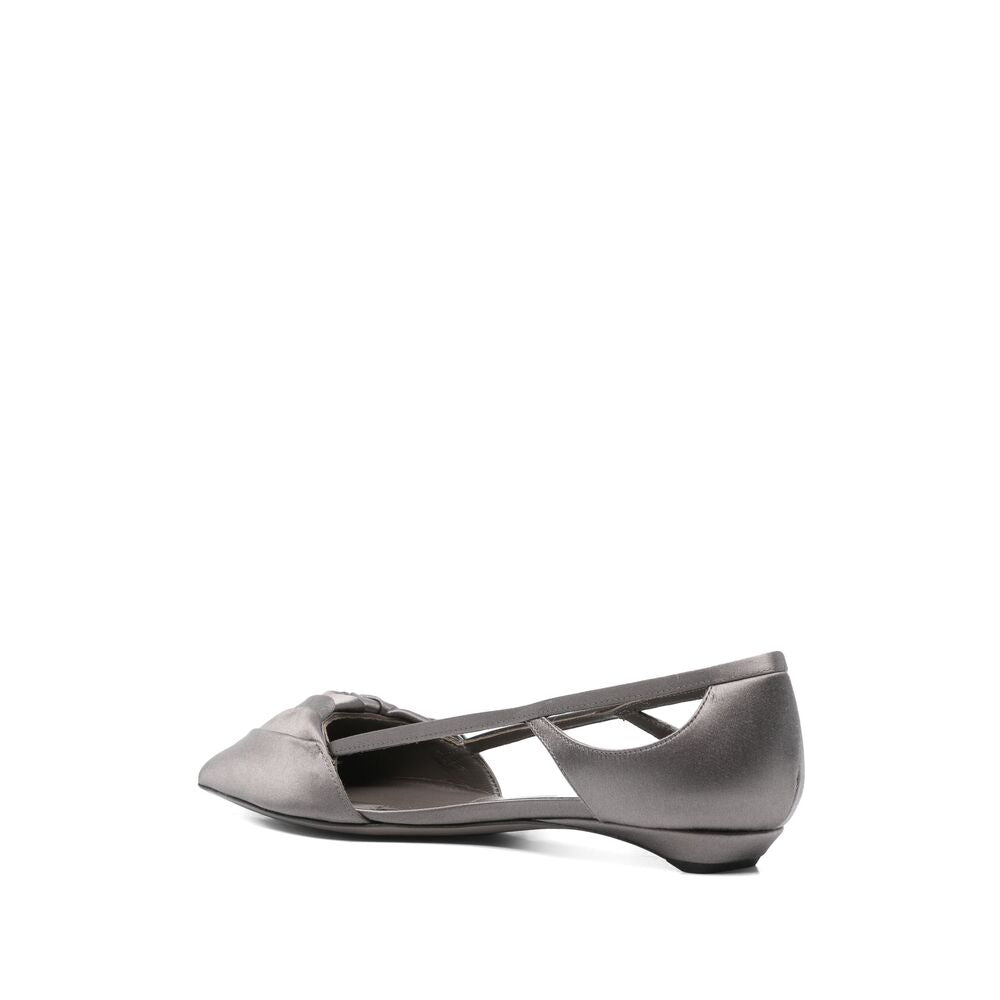 Prada Grey Ballet Flats Women