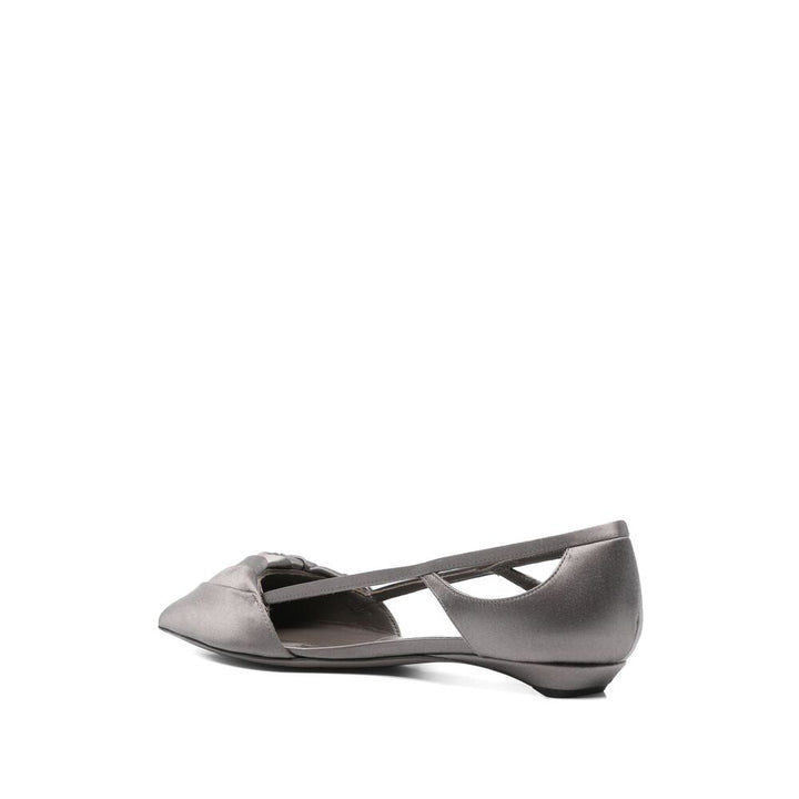 Prada Grey Ballet Flats Women