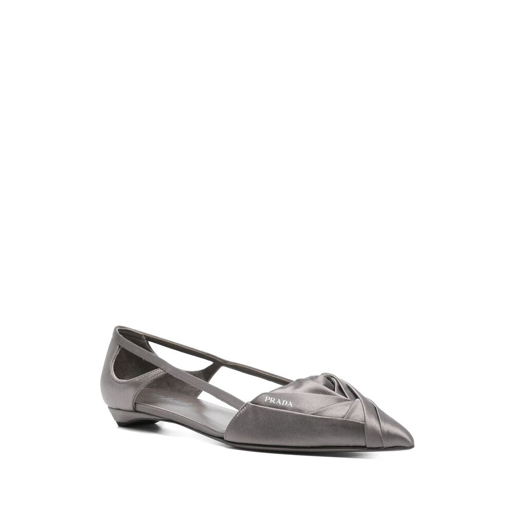 Prada Grey Ballet Flats Women