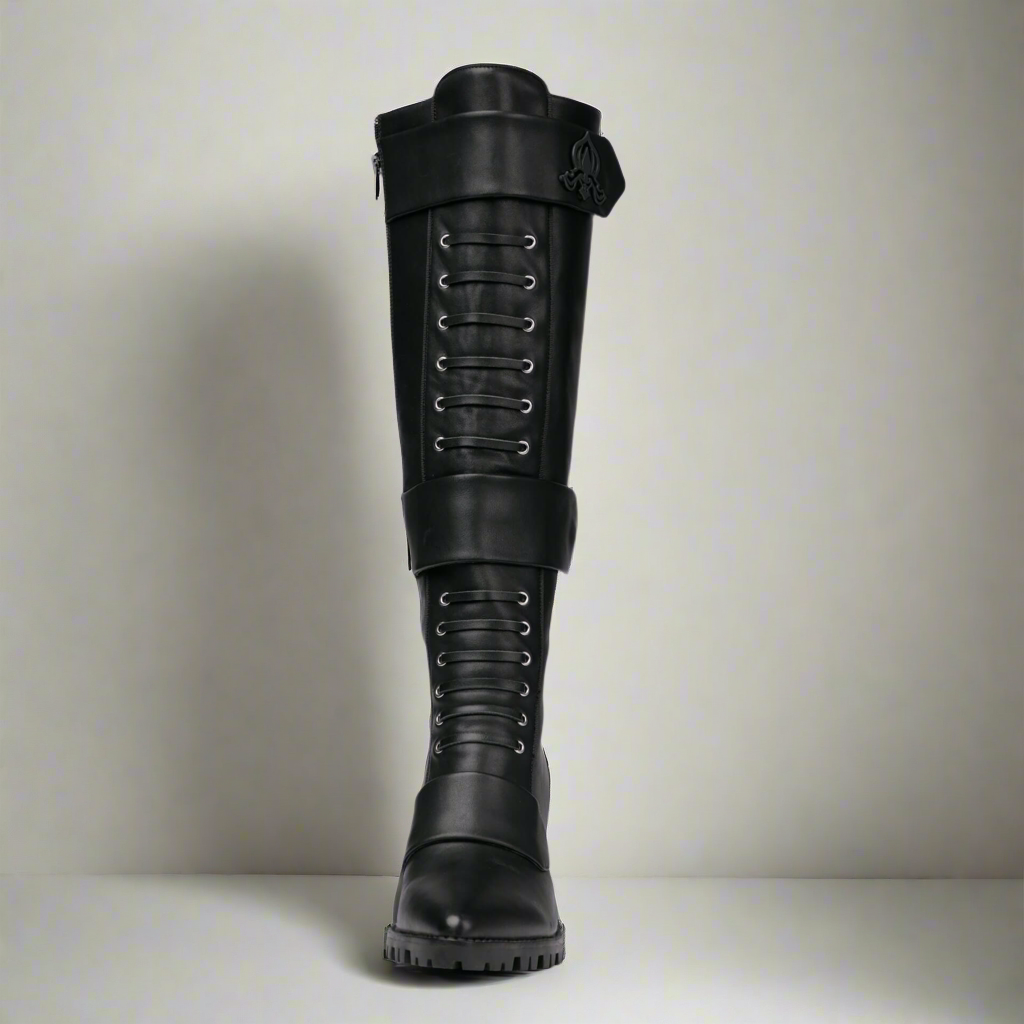 Michaela V Aspen Marta Black Leather Boots