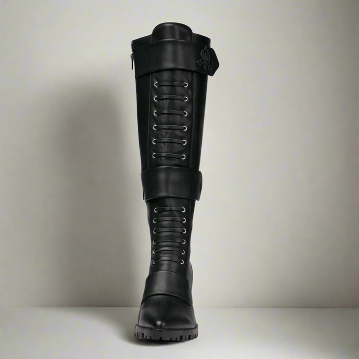 Michaela V Aspen Marta Black Leather Boots