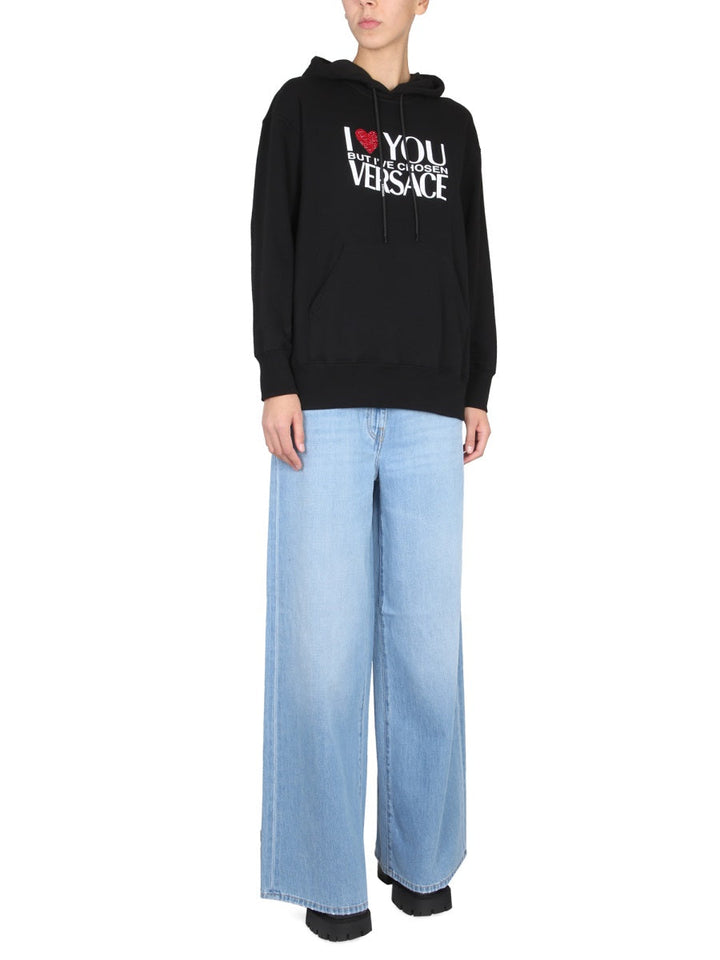 Versace Women Sweatshirt With I Love You Logo