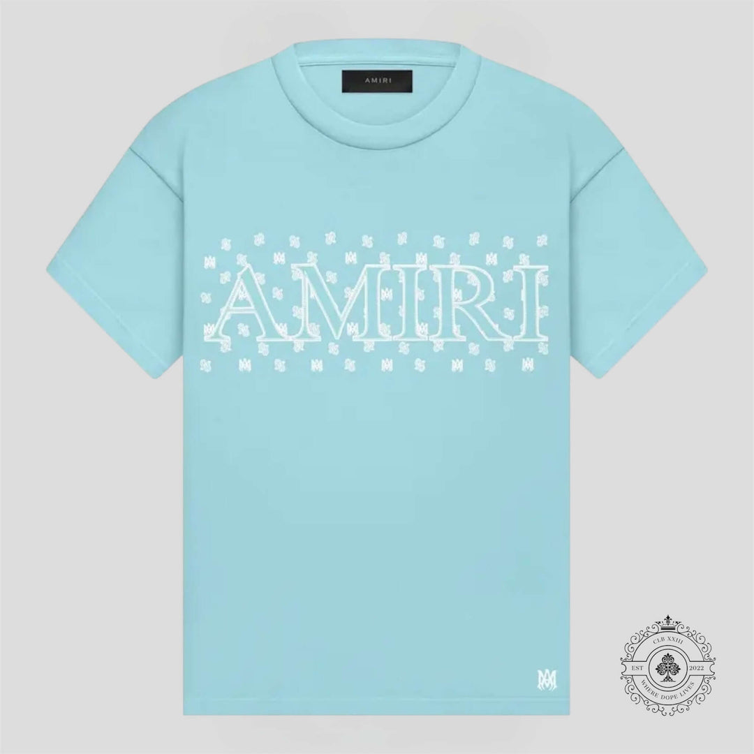 Amiri Paisley Tee in Aqua