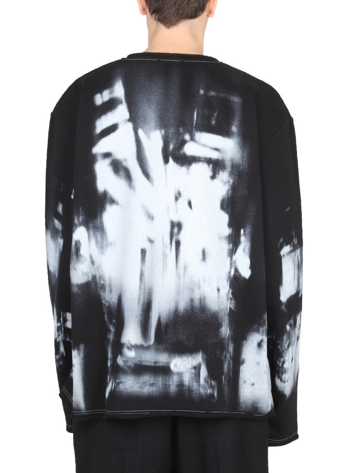 Balmain Men Tie Dye Pattern Crewneck Sweatshirt