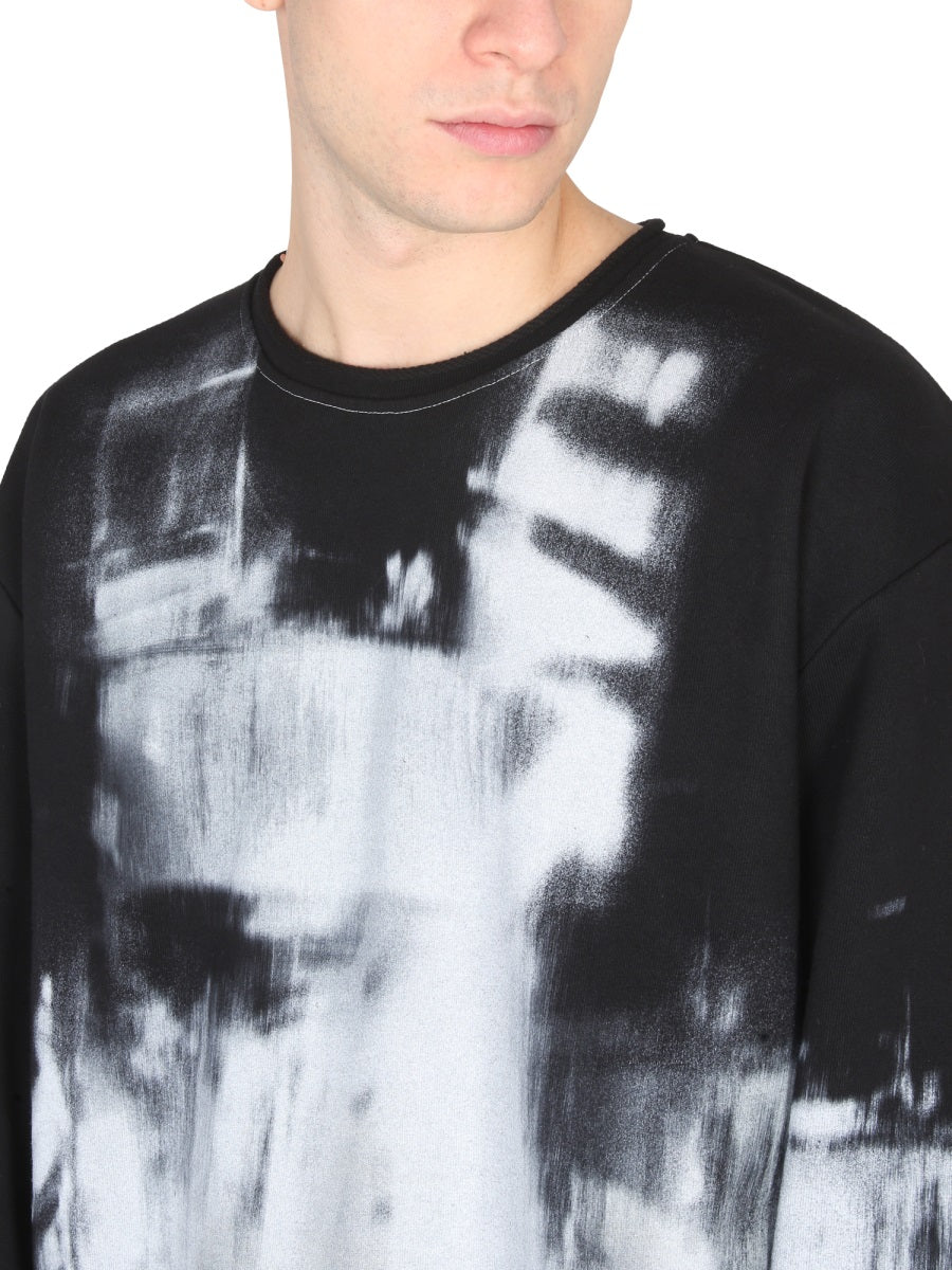 Balmain Men Tie Dye Pattern Crewneck Sweatshirt