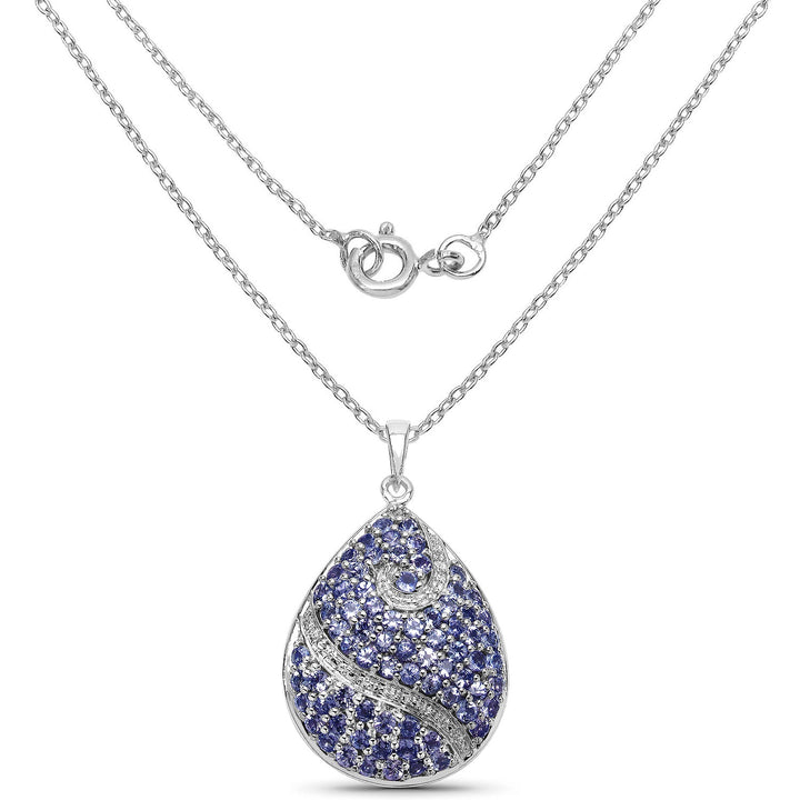 4.72 Carat Genuine Tanzanite .925 Sterling Silver Pendant