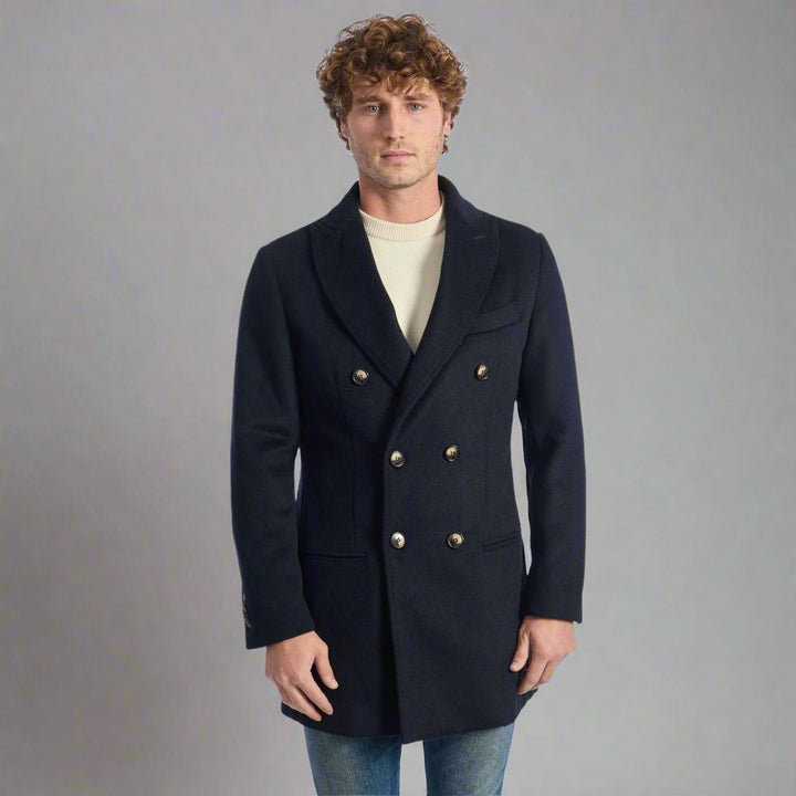 Roberto Pepe men's navy blue double breasted Luxury Coats