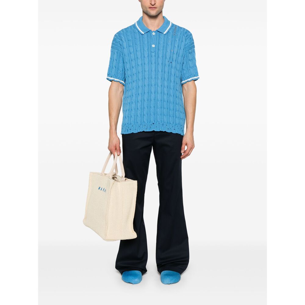 Marni Blue Polo Shirts Men