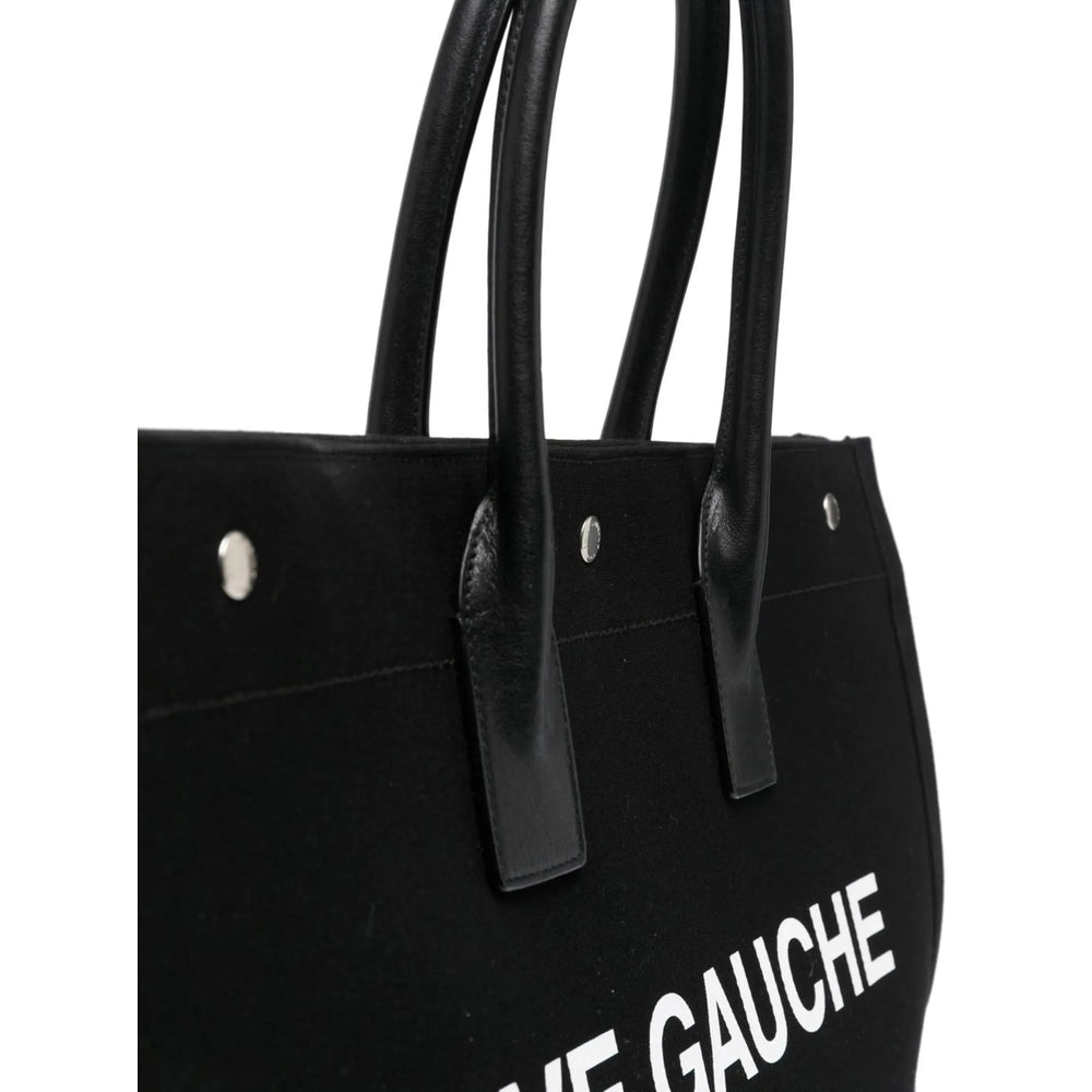 SAINT LAURENT Black Leather Tote Bag | Designer Collection
