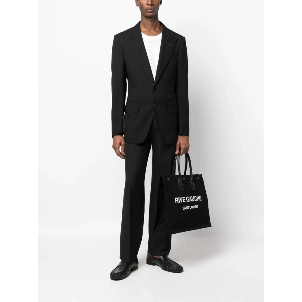 SAINT LAURENT Black Leather Tote Bag | Designer Collection