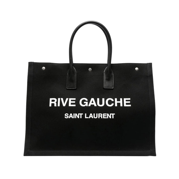 SAINT LAURENT Black Leather Tote Bag | Designer Collection