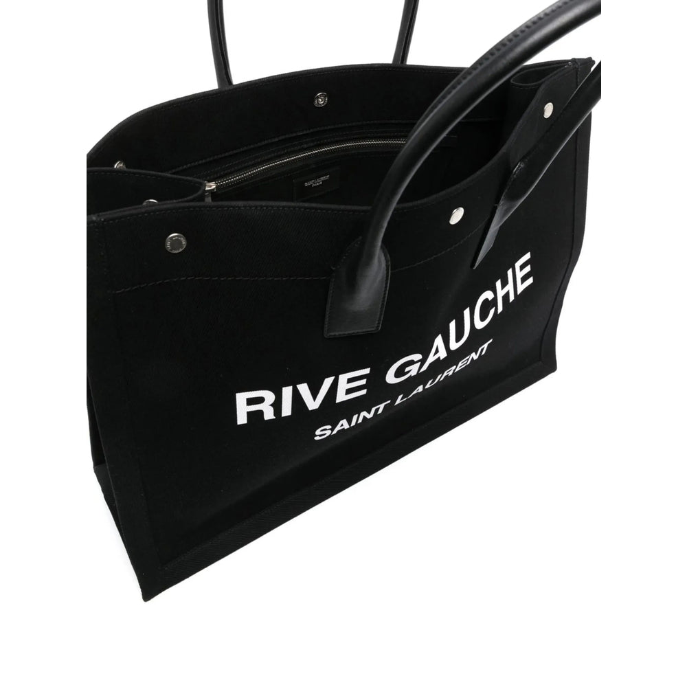 SAINT LAURENT Black Leather Tote Bag | Designer Collection