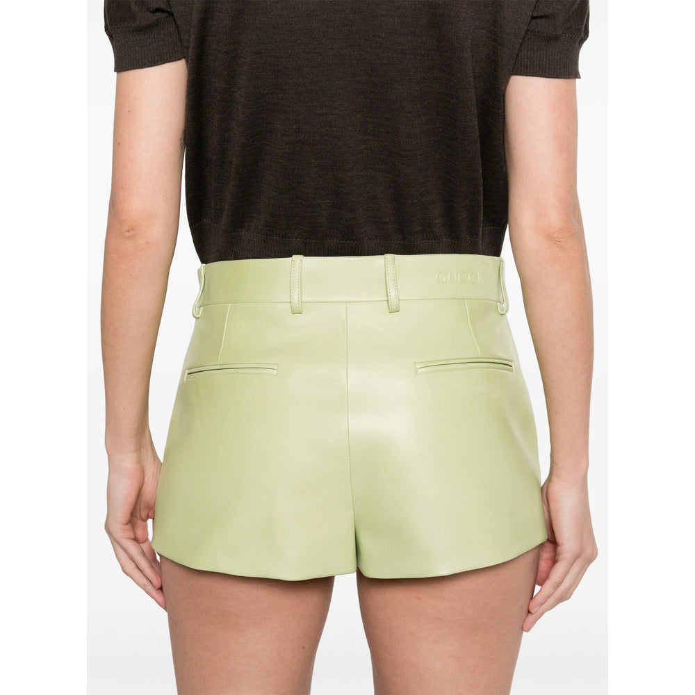 Gucci Green Shorts - Leather & Faux Leather Shorts Women
