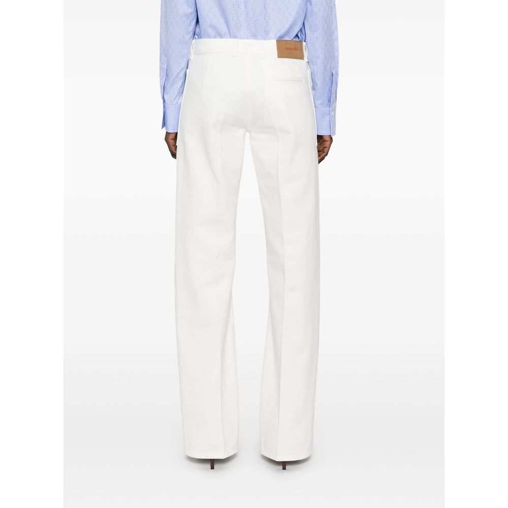 Ferragamo White Denim - Straight-Leg Jeans Women