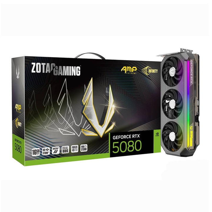 Zotac NVIDIA GeForce RTX 5080 AMP Extreme Infinity Overclocked Triple Fan 16GB GDDR7 PCIe 5.0 Graphics Card