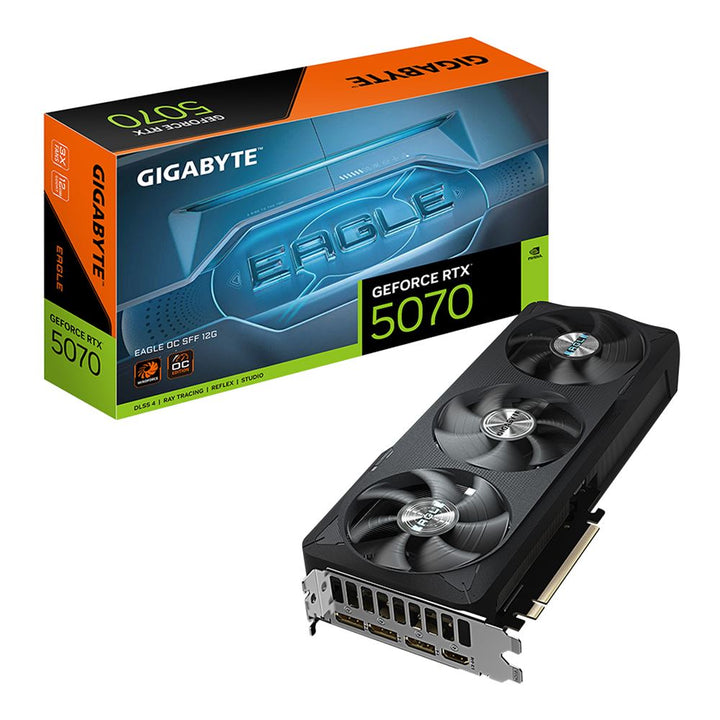 Gigabyte NVIDIA GeForce RTX 5070 EAGLE SFF Overclocked Triple Fan 12GB GDDR7 PCIe 5.0 Graphics Card