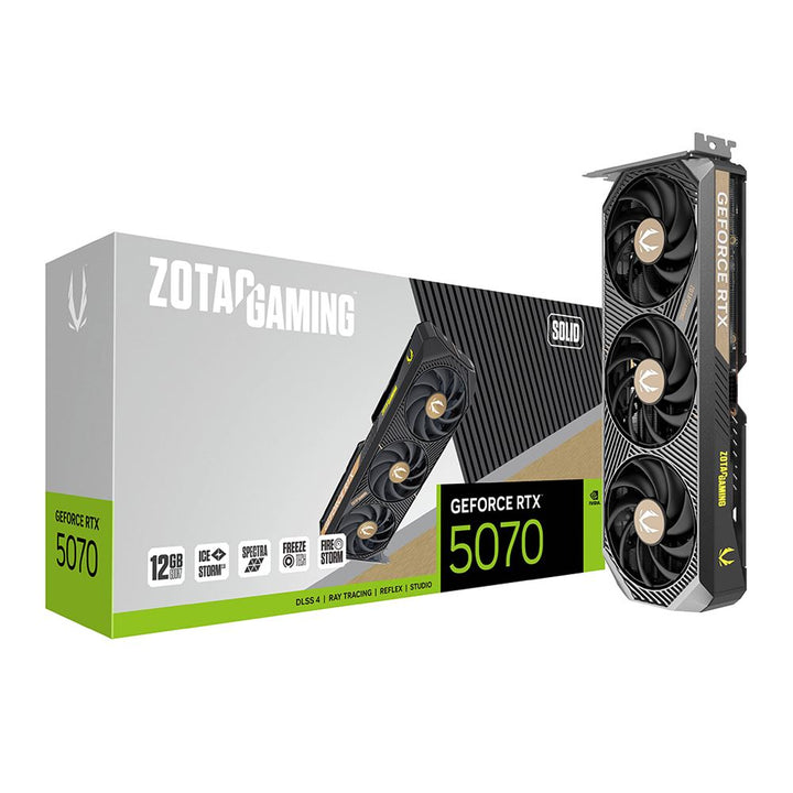 Zotac NVIDIA GeForce RTX 5070 SOLID Triple Fan 12GB GDDR7 PCIe 5.0 Graphics Card
