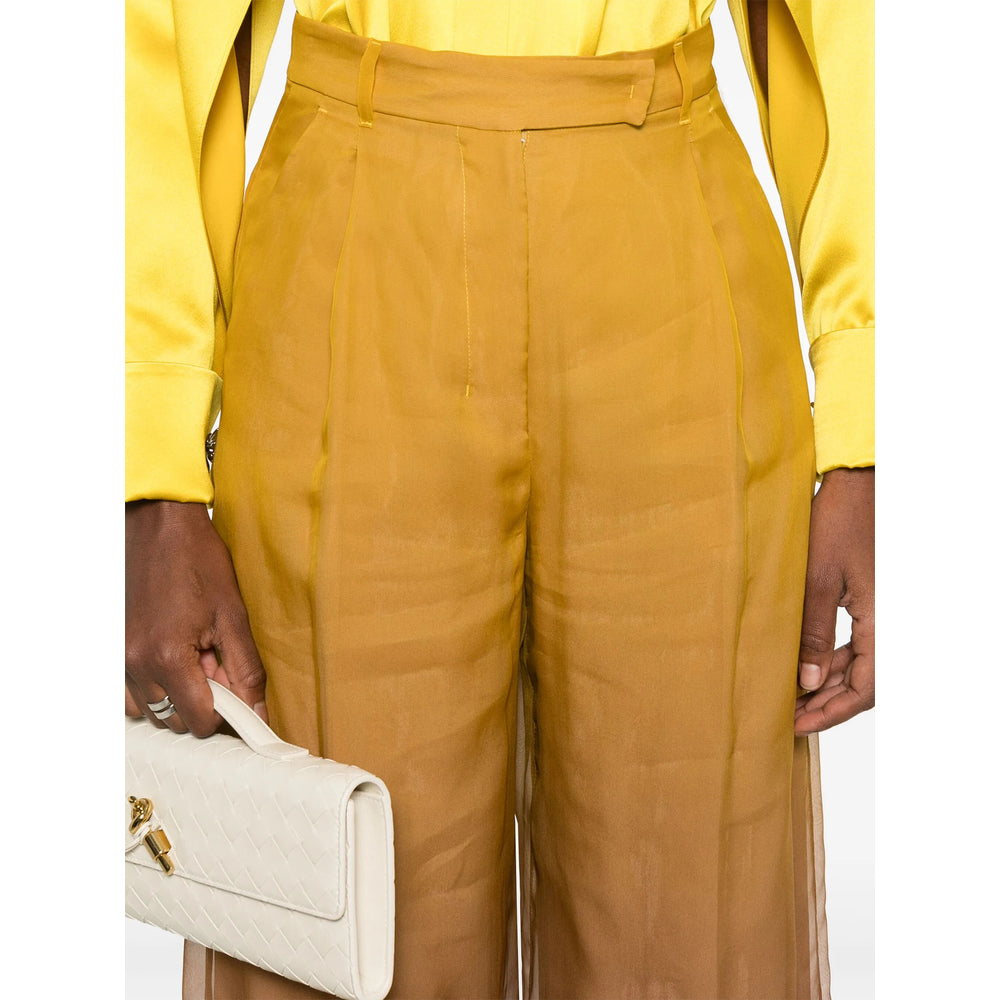 Max Mara Pianoforte Yellow Trousers - Palazzo Pants Women