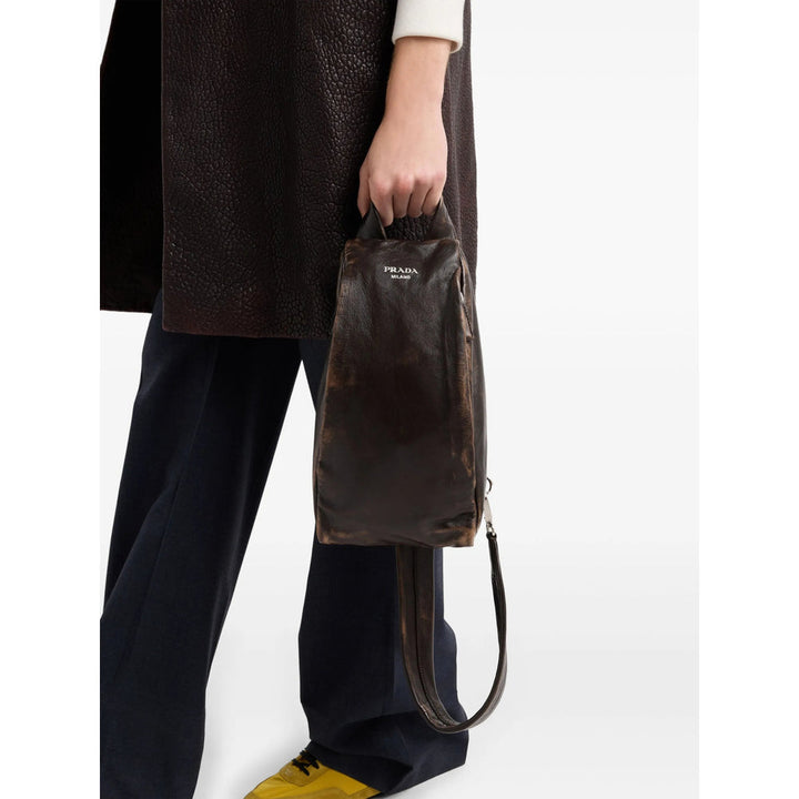 Prada Brown Backpacks Men