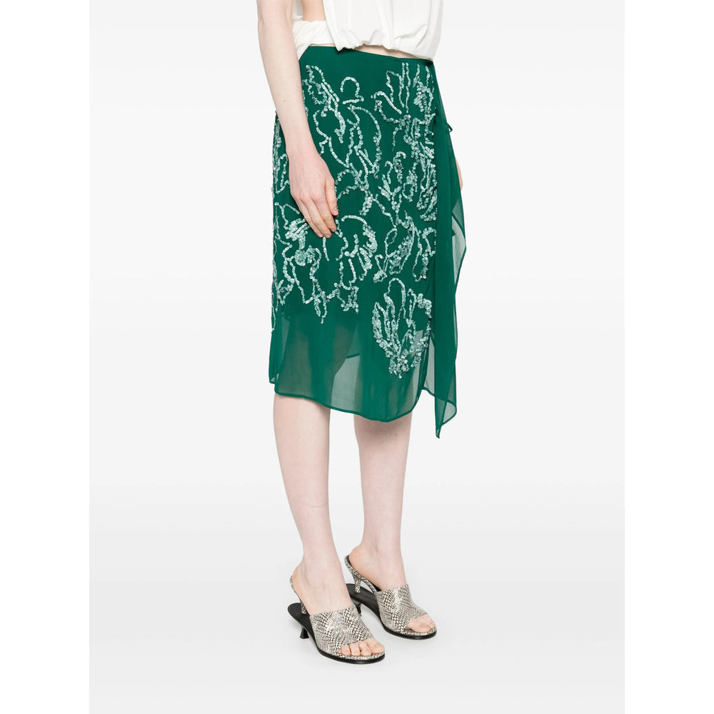 Dries Van Noten Green Skirts - Asymmetric & Draped Skirts Women