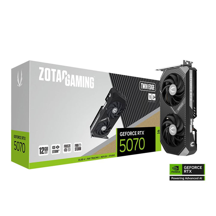 Zotac NVIDIA GeForce RTX 5070 Twin Edge Overclocked Dual Fan 12GB GDDR7 PCIe 5.0 Graphics Card