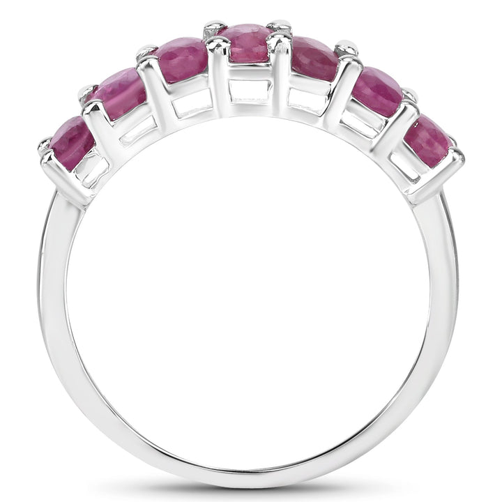 1.89 Carat Genuine Ruby .925 Sterling Silver Ring