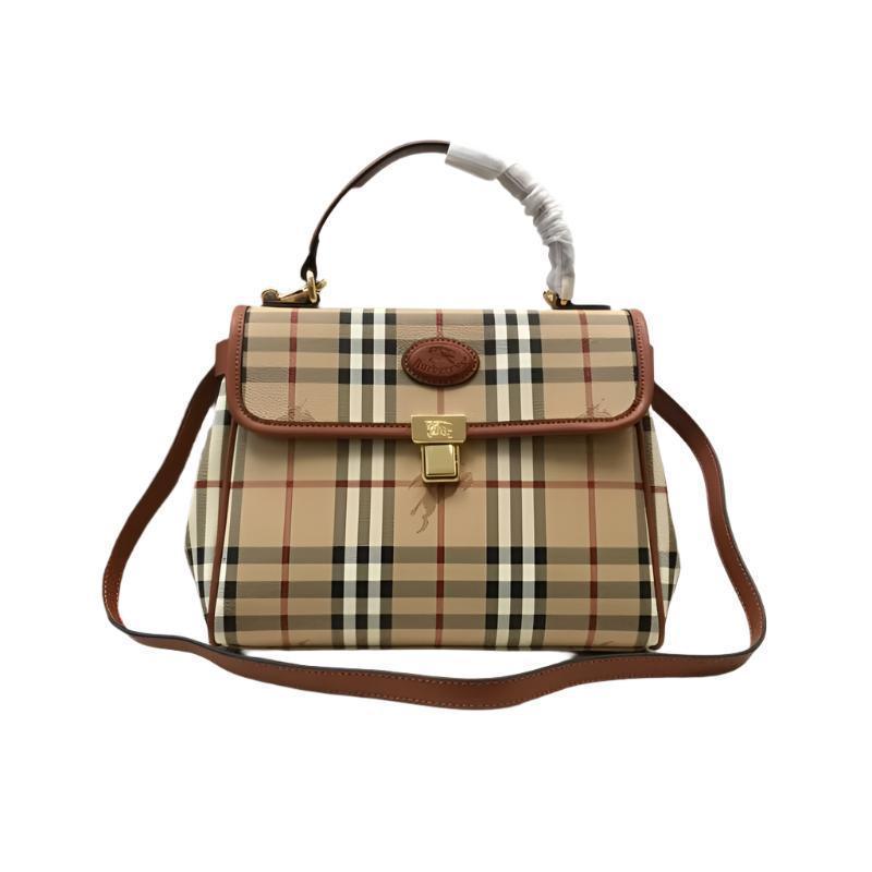 Burberry London Haymarket Check Handle Bag w/ Strap