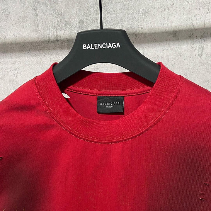 Balenciaga Red T-Shirt Without Collar