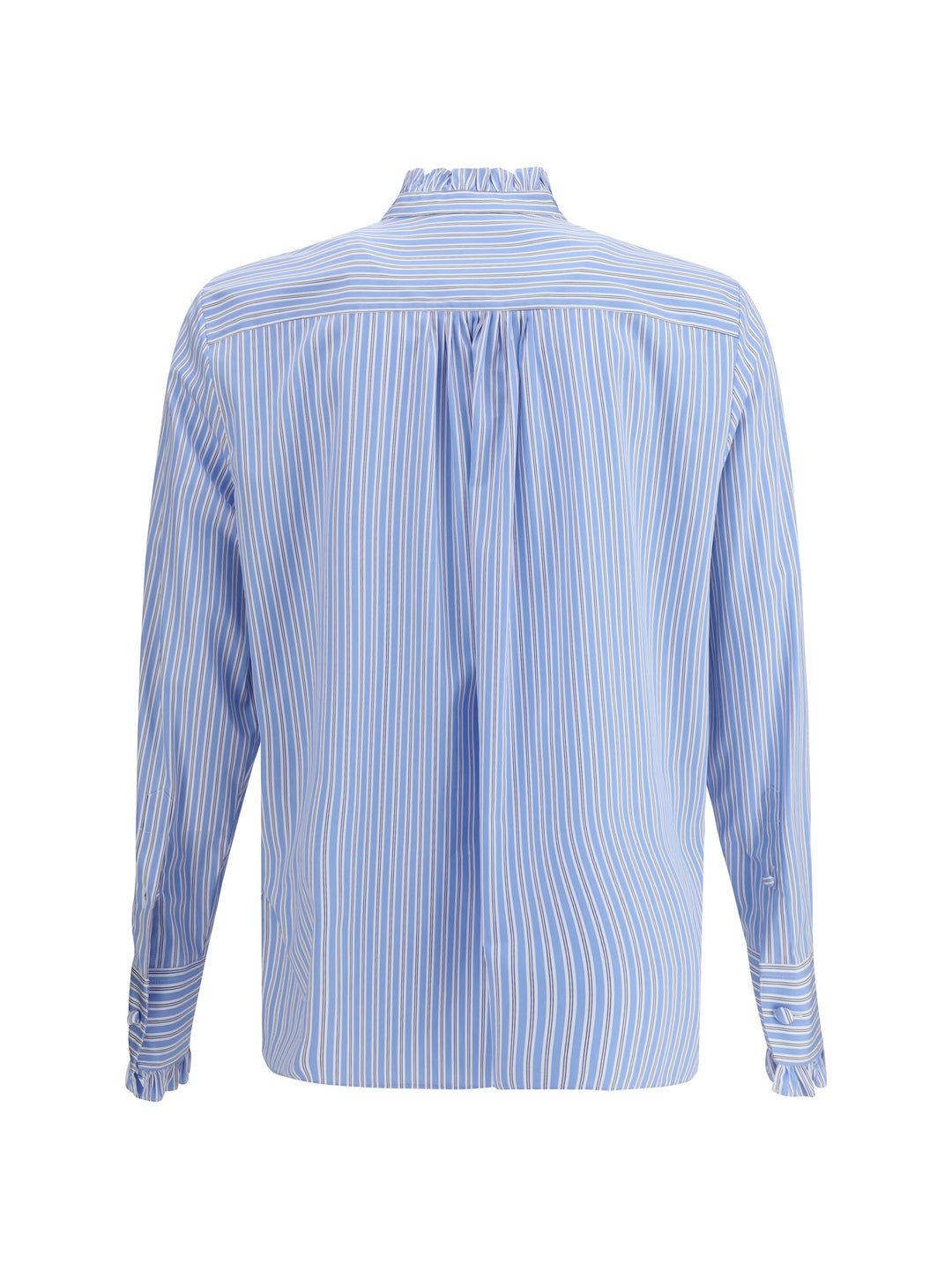 Valentino Men Striped Plastron And Ruffle Shirt
