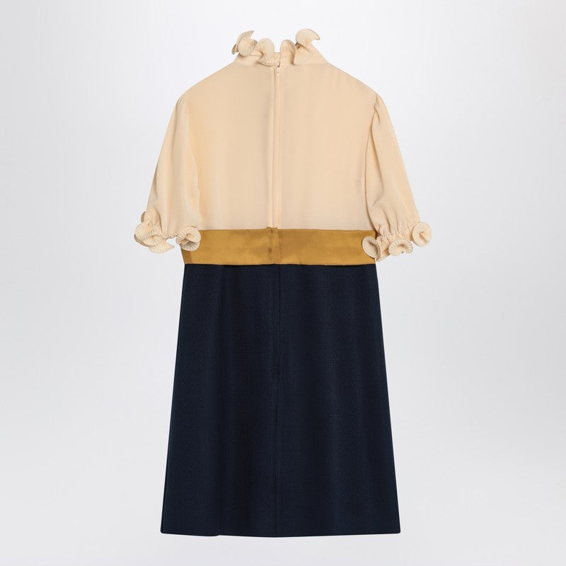 Valentino Mini Dress With Ruffles And Bow In Silk Women