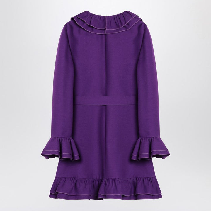 Valentino Purple Wool And Silk Mini Dress Women
