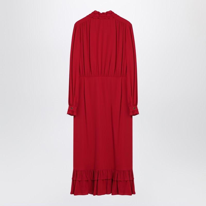 Valentino Red Dress With Ruffled Bow Women