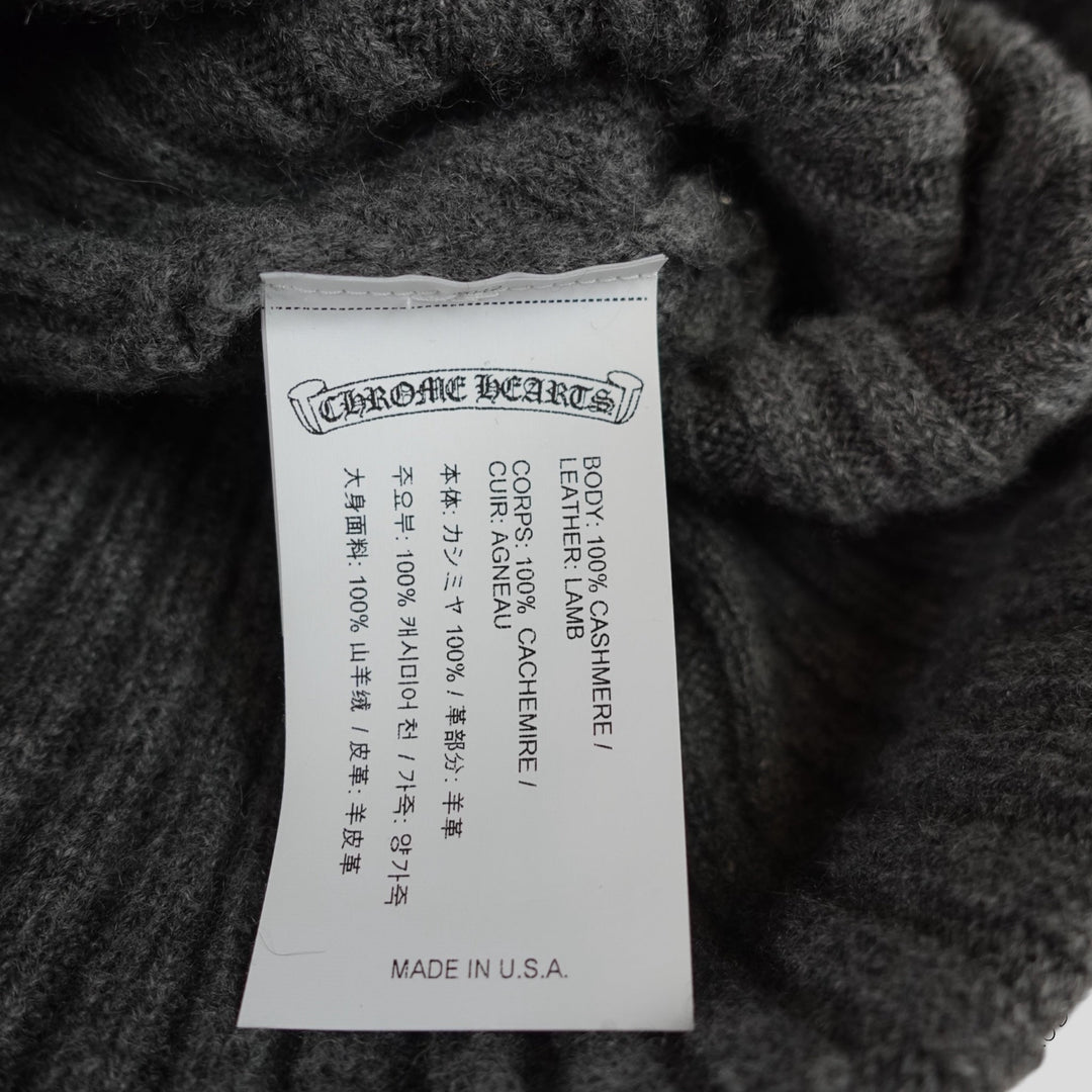 Chrome Hearts Plus Patch Cashmere Beanie in Grey