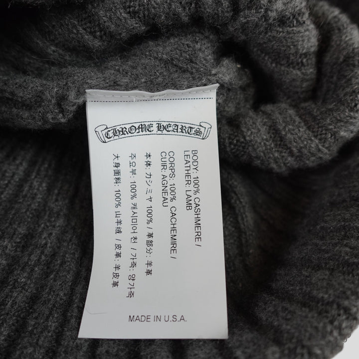 Chrome Hearts Plus Patch Cashmere Beanie in Grey