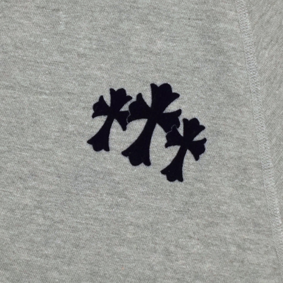 Chrome Hearts Women's Triple Cross CH Flocked Crewneck in Grey