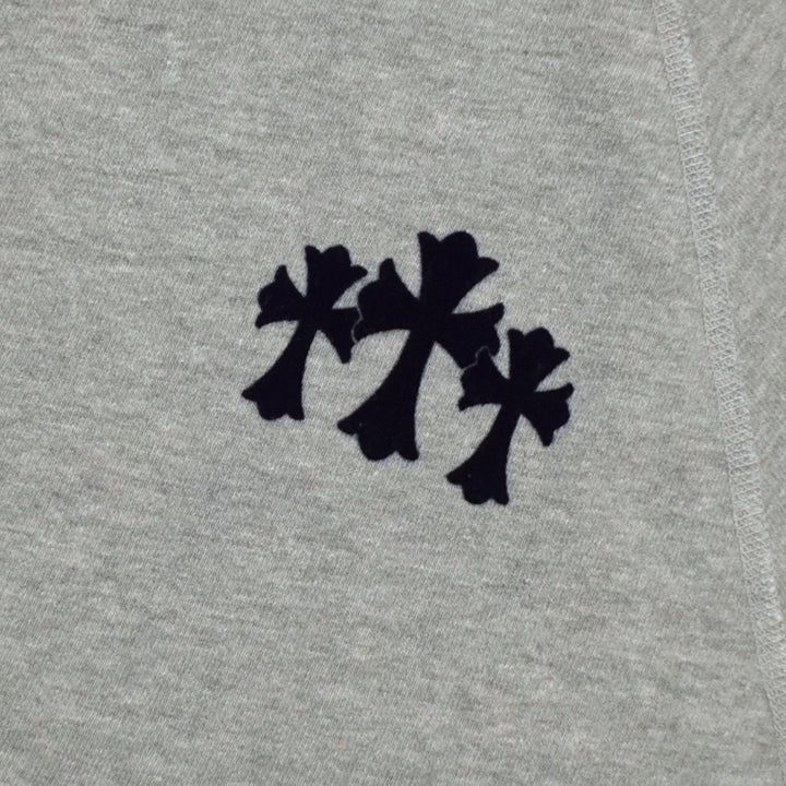 Chrome Hearts Women's Triple Cross CH Flocked Crewneck in Grey