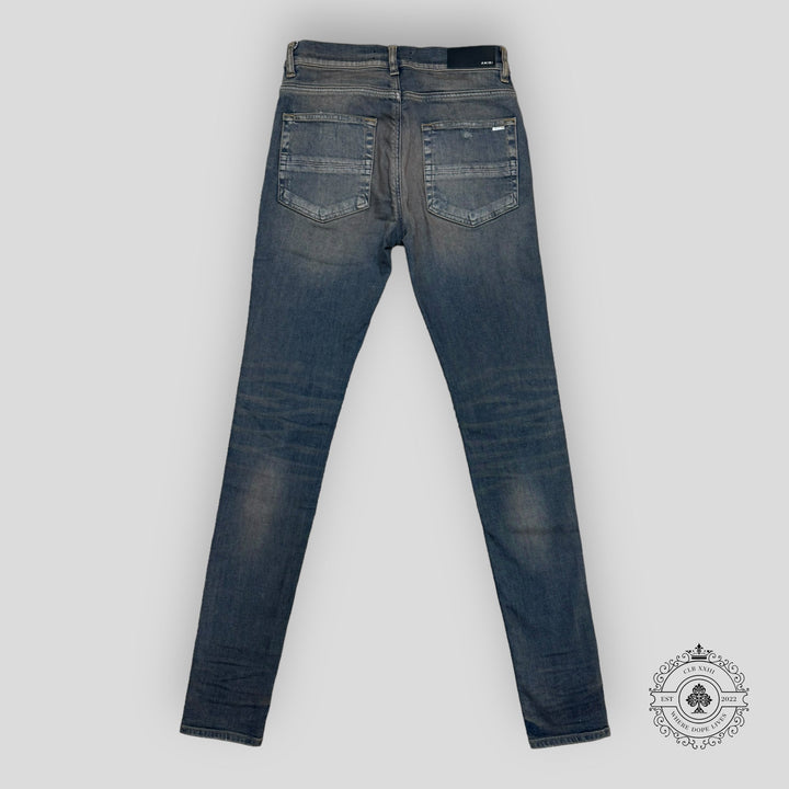 Amiri MX1 Plaid Patch Jeans in Dark Indigo
