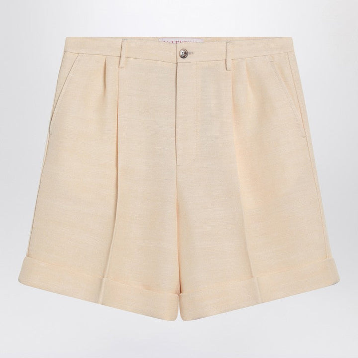 Valentino Butter-Coloured Bermuda Shorts With Turn-Ups Men