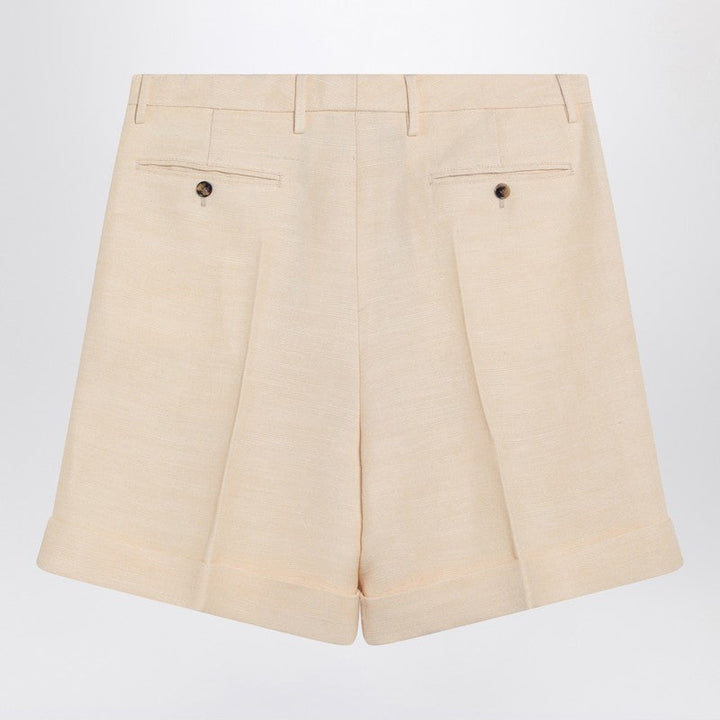 Valentino Butter-Coloured Bermuda Shorts With Turn-Ups Men