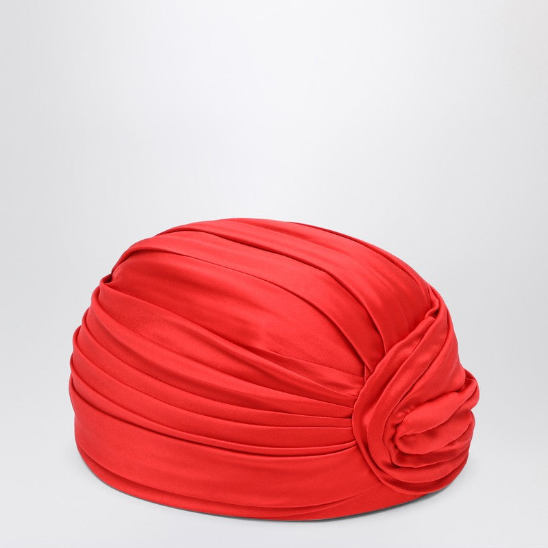 Valentino Garavani Red Silk Turban Women
